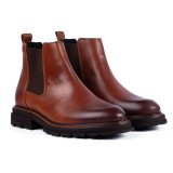 Ghete bărbătești cognac, din piele, model PA29