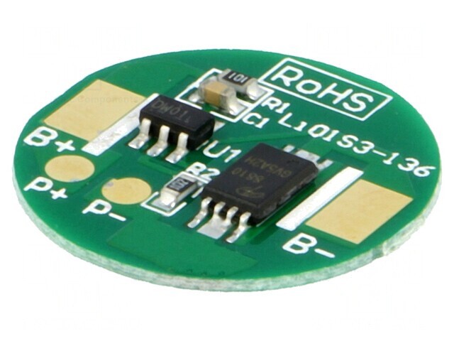 Protecție PCB Li-Ion 2,5A 3,6V 18,5mm