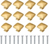 Set de 12 manere pentru mobilier, metal, auriu, 2,5 x 3,05 cm
