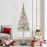 vidaXL Brad de Crăciun cu 300 LED cu suport Alb 180 cm PE și Oțel 3396237