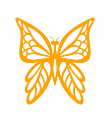 Sticker decorativ Fluture, Portocaliu, 60 cm, 1156ST-2 foto