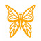 Sticker decorativ Fluture, Portocaliu, 60 cm, 1156ST-2