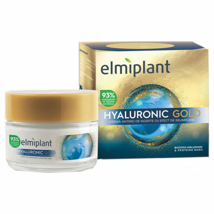 Crema Antirid de Noapte Hyaluronic Gold 50 mililitri Elmiplant