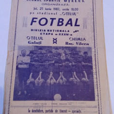 Program meci fotbal OTELUL GALATI - CHIMIA RAMNICU VALCEA (25.06.1987)