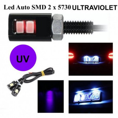 leduri auto smd, 12mm, 12V, multifunctionale, Rosu, Set 2 buc foto