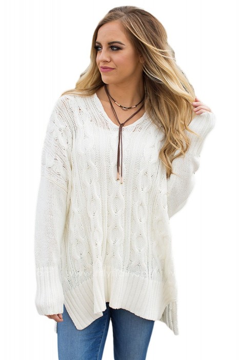 A748-2 Pulover casual tricotat model oversize