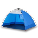 Cort camping 2 persoane albastru azur impermeabil setare rapida