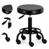 Taburet cosmetic pentru frizerie scaun hoker saună mobil negru