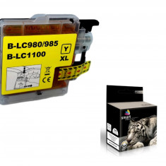 Cartus de imprimante inkjet pentru Brother , LC980Y / LC985Y / LC1100Y , Galben , 12 ml , Smart Print