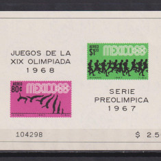MEXIC OLIMPIADA 1968 MI: BL.13 MNH