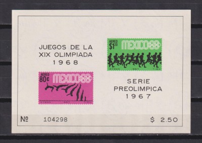 MEXIC OLIMPIADA 1968 MI: BL.13 MNH foto