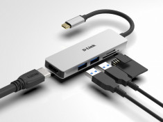 D-Link 5-in-1 USB-C Hub with HDMI and SD/microSD card reader, DUB-M530, 1* USB-C connector with USB cable 11.5 cm, 1* HDMI Port, 2* USB Type-A Port (U foto