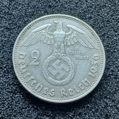 moneda argint ultra RARA 1936 Germania 2 marci Reichs Mark D