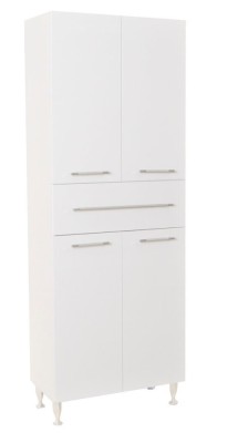 Dulap baie tip coloana GN0051, MDF, 4 rafturi, 4 usi, sertar, picioare reglabile, 60x31.6x166 cm foto