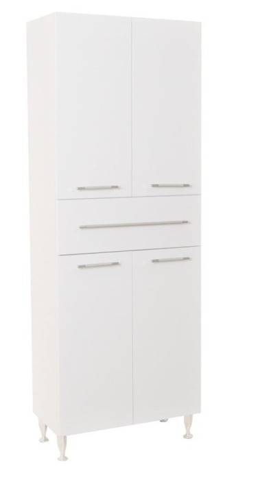 Dulap baie tip coloana GN0051, MDF, 4 rafturi, 4 usi, sertar, picioare reglabile, 60x31.6x166 cm