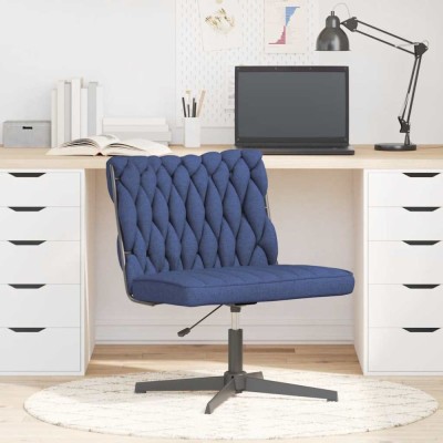 vidaXL Scaun de birou pivotant, albastru, material textil foto