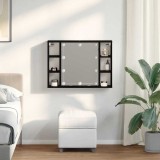 Cumpara ieftin Dulap cu oglindă Stejar negru 76 x 15 x 55 cm Lemn compozit