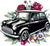 Sticker decorativ Mini Cars, Negru, 65 cm, 7736ST, Oem