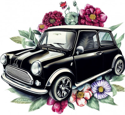 Sticker decorativ Mini Cars, Negru, 65 cm, 7736ST foto