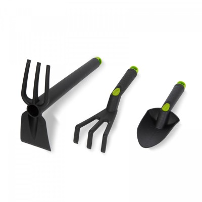 Set instrumente de grădină - cazma, greblă, sapă - plastic - 3 buc foto