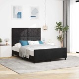 VidaXL Cadru de pat cu headboard Negru 140 x 200 cm Catifea
