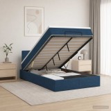 Cumpara ieftin Pat Ottoman cu Saltea si LED albastru 120 x 200 cm Tesatura
