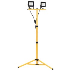 Proiector cu LED și trepied, 2x50 W, alb cald
