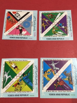 YEMEN, SPORT FRANCE - SERIE COMPLETĂ MNH IMPERF. foto