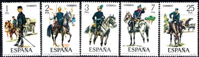 C440 - Spania 1977 - Uniforme 5v.timbre nestampilat MNH foto
