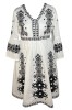 Rochie casual dama, IRA 3 , marime 3XL, alb/negru, Bumbac