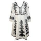 Rochie casual dama, IRA 3 , marime M, alb/negru