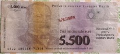 BANCNOTA CONCURS (FLYER PUBLICITAR) 5500 EURO ,, READERS DIGEST&amp;quot; foto