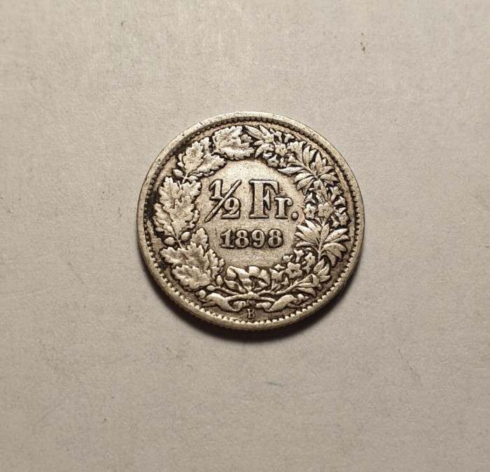 Elvetia 1/2 Franc 1898