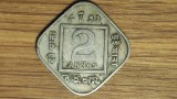 Cumpara ieftin India Britanica - raritate coloniala - 2 anna / annas 1918 Calcutta - romboidala, superba !, Asia