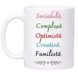 Cana alba personalizata cu nume si trasaturi de personalitate, Cristina, INOVATIX&reg;. 330ml