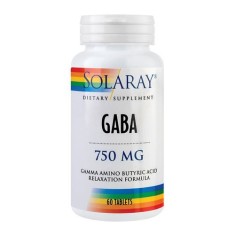 GABA 750mg, 60tab rapidsolv, Solaray foto