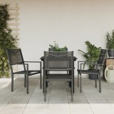 vidaXL Set mobilier de grădină, 5 piese, negru, oțel și textilenă