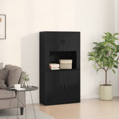 vidaXL Highboard Negru Stejar 80x33x150 cm Lemn Prelucrat