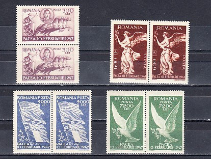 M1 TX7 7 - 1947 - Pacea - perechi de cate doua timbre
