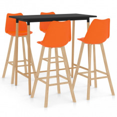 Set mobilier de bar, 5 piese, portocaliu foto