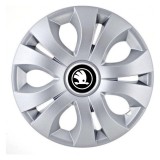 Set 4 Capace Roti Autohelix MSA&reg; potrivite jantelor de 16 inch, Compatibil Cu Skoda Nou Alb-Negru, model Top Gray