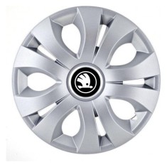 Set 4 Capace Roti Autohelix MSA&reg; potrivite jantelor de 16 inch, Compatibil Cu Skoda Nou Alb-Negru, model Top Gray
