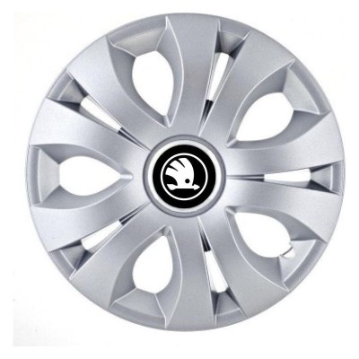 Set 4 Capace Roti Autohelix MSA&amp;reg; potrivite jantelor de 16 inch, Compatibil Cu Skoda Nou Alb-Negru, model Top Gray foto