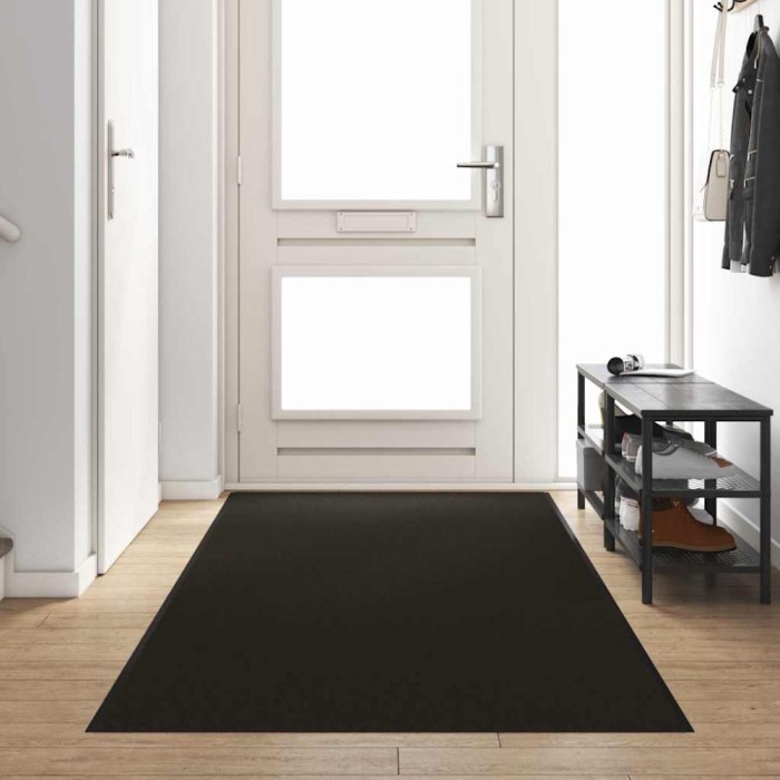 vidaXL Covoraș de ușă dreptunghiular, negru, 120x350 cm