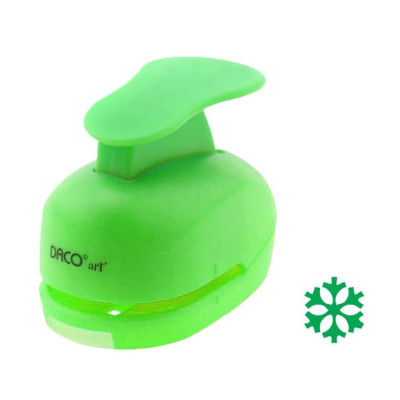 Perforator DACO Hobby, Model Fulg, Plastic/Metal, Diametru 1.8 cm, Verde, Perforatoare Lucru Manual, Perforatoare Activitati Creative, Perforatoare pe foto