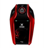 Cheie Auto Smart cu display CerCip SK01 Rosu, Activare Keyless Entry, 4 butoane, LCD cu touchscreen, Smart Car Key
