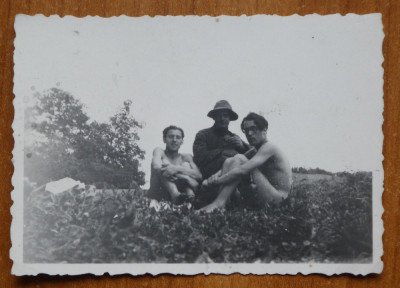 Fotografie originala , Mogosoaia , 1934 , Stephan Roll si Mihail Sebastian foto