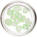 Cumpara ieftin Inimi fimo tăiate pentru decorarea unghiilor - verde deschis-alb, INGINAILS