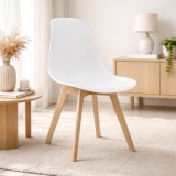 Cumpara ieftin Scaun bucatarie/living, Artool, Kito, PP, lemn, alb, 46x54.5x80 cm