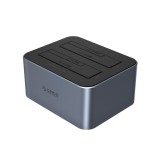 Cumpara ieftin Docking Station Orico 6626C3-C-V1 2-Drive pentru HDD / SSD SATA 2.5inch / 3.5inch, Gri, Resigilat